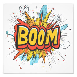 漫画ブームグラフィックスの色の単語。 フォトプリント           