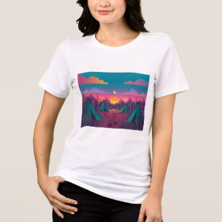 漫画プリントされた少女のTシャツ トライブレンドＴシャツ