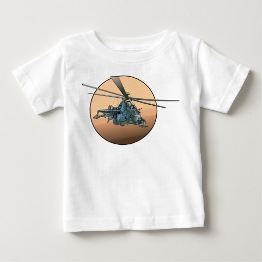 漫画ヘリコプター ベビーTシャツ (正面)