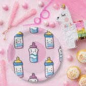 漫画ベビーボトルおもしろい赤ちゃんシャワー ペーパープレート (パーティー)