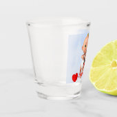 漫画ベビー飛んでいる弓矢のキューピッド ショットグラス (左)