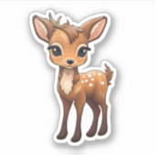 漫画ベビー鹿 シール (正面)