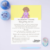 漫画ベビー&ベア、ベビシッター、デイケア、子供部屋 チラシ (シングル)