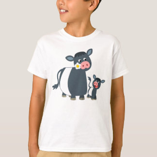 漫画ベルテッドガロウェイ牛&ふくらはぎ子供Tシャツ Tシャツ