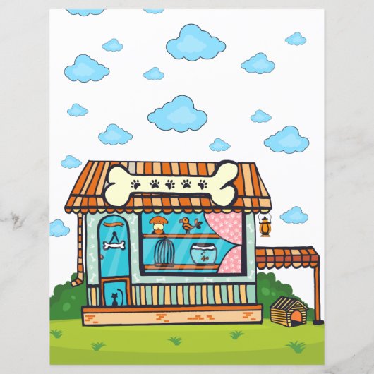 漫画ペットケアパーソナライズされたスクラップブック紙 (裏面)