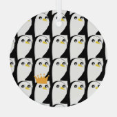 漫画ペンギン：白黒ヴィンテージ ガラスオーナメント (裏面)