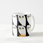 漫画ペンギン:白黒ヴィンテージ コーヒーマグカップ (正面右)