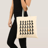 漫画ペンギン:白黒ヴィンテージ トートバッグ (正面(商品))