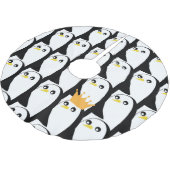 漫画ペンギン:白黒ヴィンテージ ブラッシュドポリエステルツリースカート (アングル)