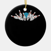 漫画ボーリングビックボーリングピンおもしろいスポーツボー セラミックオーナメント (正面)