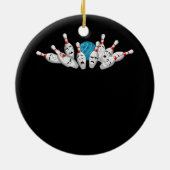 漫画ボーリングビックボーリングピンおもしろいスポーツボー セラミックオーナメント (裏面)