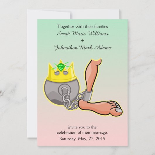 漫画ボール及びチェーン結婚式招待状 招待状 (正面)