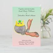 漫画ボール及びチェーン結婚式招待状 招待状 (スタンド正面)