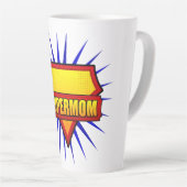 漫画ポップ・アートのアートすごいママ カフェラテマグ (右アングル)