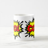 漫画ポップ・アートのアートイエローレッドクールノベルティおもしろい コーヒーマグカップ (中央)
