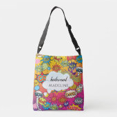 漫画ポップ・アートのアートスピーチブリデスメイドクロスボディバッグ クロスボディバッグ (裏面)