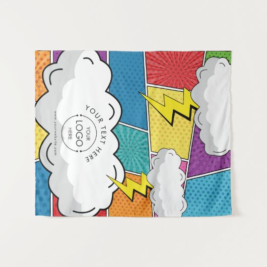 漫画ポップ・アートのアートロポップ・アートのゴアップショップテーブルランナー タペストリー (正面(横))