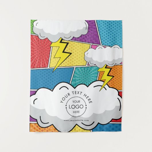 漫画ポップ・アートのアートロポップ・アートのゴアップショップテーブルランナー タペストリー (正面)