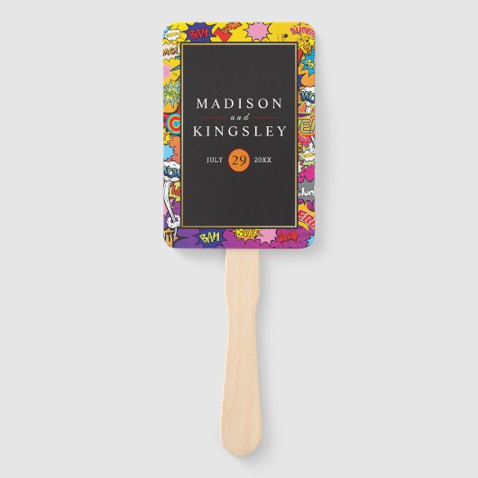 漫画ポップ・アートのアート音声バ結婚ブルズ・ハンドファン ハンドファン (正面)