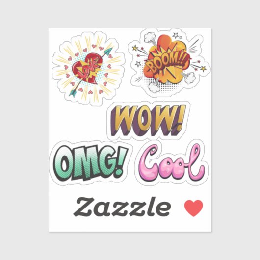 漫画ポップ・アートのアート シール (シート)