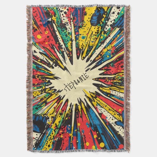 漫画ポップ・アートのスタイルアート爆発(2) スローブランケット (正面縦)