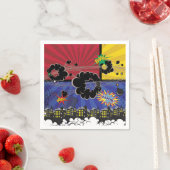 漫画ポップ・アートのブックアカラフルートバースデーパーティー スタンダードカクテルナプキン (インサイチュ)