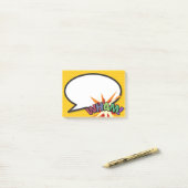 漫画ポップ・アートのブックアートスピーチバブルカム ポストイット (デスク上)