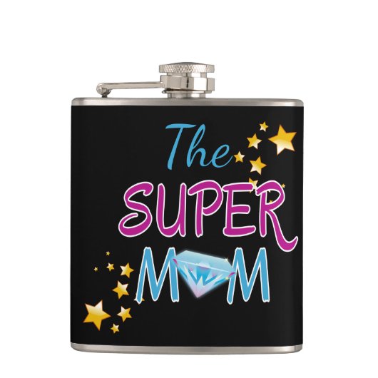漫画ポップ・アートのブックアートスーパーヒーロー母の日 フラスク (正面)