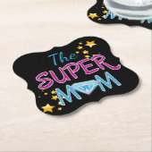 漫画ポップ・アートのブックアートスーパーヒーロー母の日 ペーパーコースター (アングル)