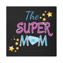 漫画ポップ・アートのブックアートスーパーヒーロー母の日 メタルプリント