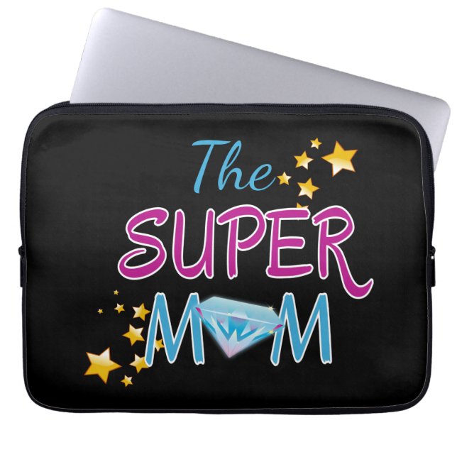 漫画ポップ・アートのブックアートスーパーヒーロー母の日 ラップトップスリーブ (正面)