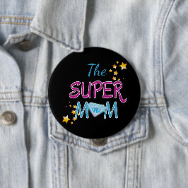 漫画ポップ・アートのブックアートスーパーヒーロー母の日 缶バッジ