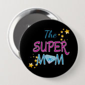 漫画ポップ・アートのブックアートスーパーヒーロー母の日 缶バッジ (正面&裏面)