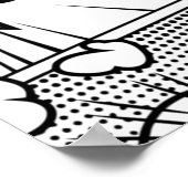 漫画ポップ・アートのブックアートブラック&ホワイト ポスター (角)