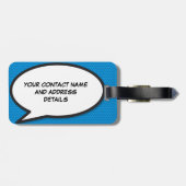 漫画ポップ・アートのブックアート名の声 ラゲッジタグ (裏面横)