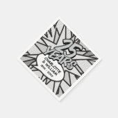 漫画ポップ・アートのブックアート25thシルバ結婚ー記念日 スタンダードカクテルナプキン (角)