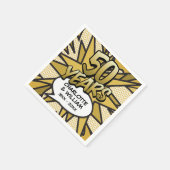 漫画ポップ・アートのブックアート50周年記念結婚祭 スタンダードカクテルナプキン (角)