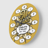 漫画ポップ・アートのブックアート50周年記念 ラージ壁時計 (傾斜)