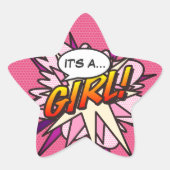 漫画ポップ・アートのブックアートITは女の子ジェンダーの暴露 星シール (正面)