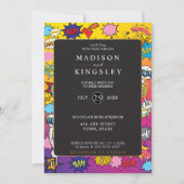 漫画ポップ・アートのブックアー💥🎉信じ結婚難い 招待状 (正面)