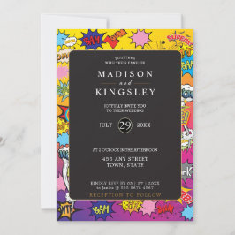 漫画ポップ・アートのブックアー💥🎉信じ結婚難い 招待状