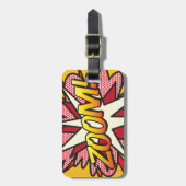 漫画ポップ・アートのブックズームパーソナライズされた! ラゲッジタグ (正面縦)