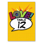 漫画ポップ・アートのブックテーブル番号 テーブルナンバー (正面)