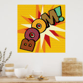 漫画ポップ・アートのブックブーム ポスター (キッチン)