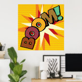 漫画ポップ・アートのブックブーム ポスター (ホームオフィス)