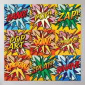 漫画ポップ・アートの本文モダン字グカラフルラ ポスター (正面)