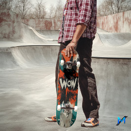 漫画ポップ・アートの爆破アーはっきりしたトSKATEBOARD - 'WOW!' スケートボード