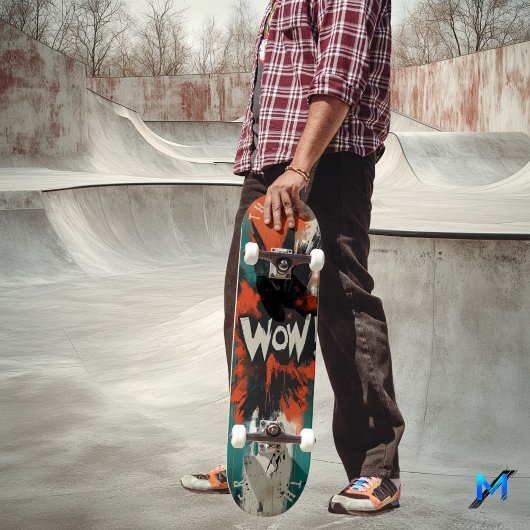 漫画ポップ・アートの爆破アーはっきりしたトSKATEBOARD - 'WOW!' スケートボード