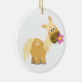 漫画ポニーと花のオーナメント セラミックオーナメント (右)