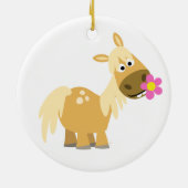 漫画ポニーと花のオーナメント セラミックオーナメント (裏面)